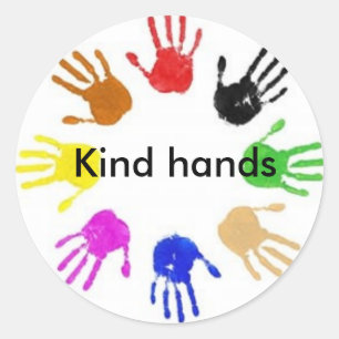 Kind- Hands Classic Round Sticker