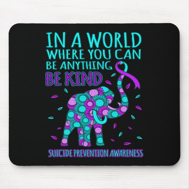 Kind Happy Suicide Prevention Awareness Support Gr Mouse Pad (Front)