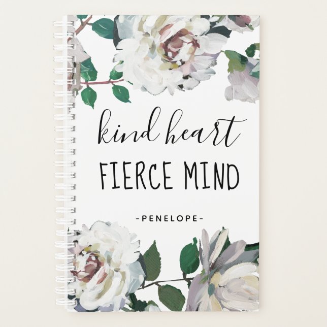 Kind Heart Fierce Mind Watercolor Floral Planner (Front)