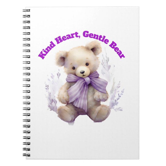 Kind Heart Gentle Bear Notebook - Cute Bear Design (Front)