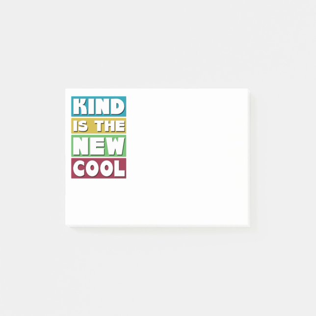 Kind is the New Cool - a Retro Kindness Post-it Notes (Front)