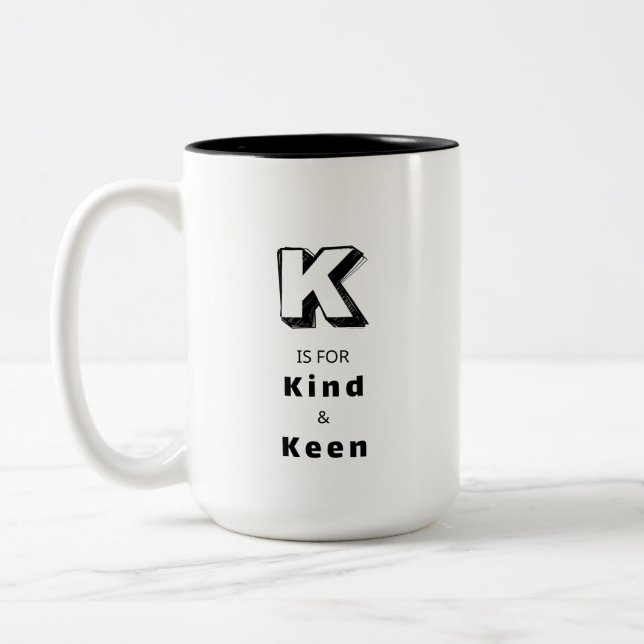 Kind K - Personalized Luxury Praise Mug (Left)