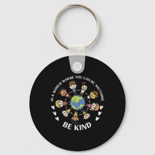 Kind Kids Earth Anti Bullying Unity Day Orange Boy Keychain