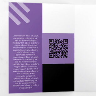 Kind Lilac Squared Off Qr Codes Tri-Fold Card