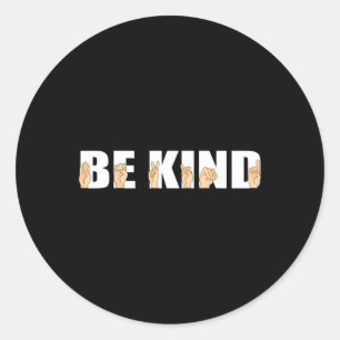 Kind Sign Language Deaf Classic Round Sticker