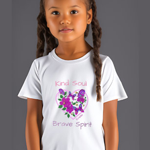 Kind Soul Brave Spirit Wild Free Flower Heart  T-Shirt