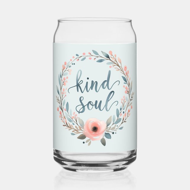 Kind Soul Floral Wreath Watercolor Quote (Recto)