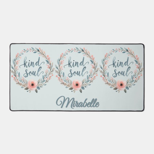 Kind Soul Floral Wreath Watercolor Quote (Recto)