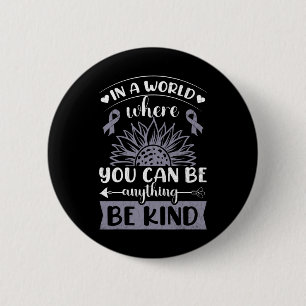 Kind Sunflower Funny Dyslexia Awareness Graphic 2 Inch Round Button
