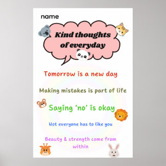 Kind Thoughts Everyday Poster