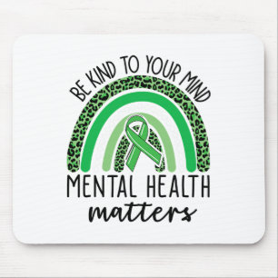 Kind To Your Mind Leopard Rainbow Mental Health Pr Mouse Pad