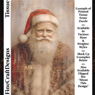 Kind Vintage Santa Claus Portrait DZ1LF Decoupage Tissue Paper