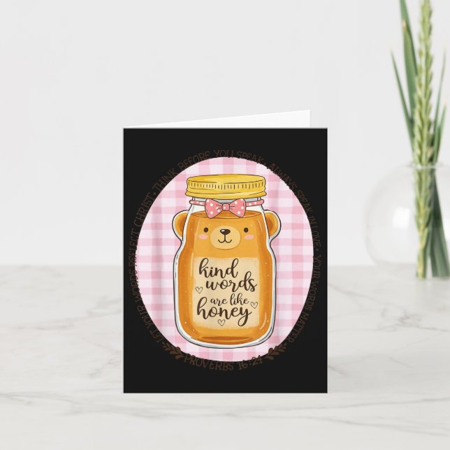 Kind Words Are Like Honey Bible Verse Scripture Ch Card (Front)