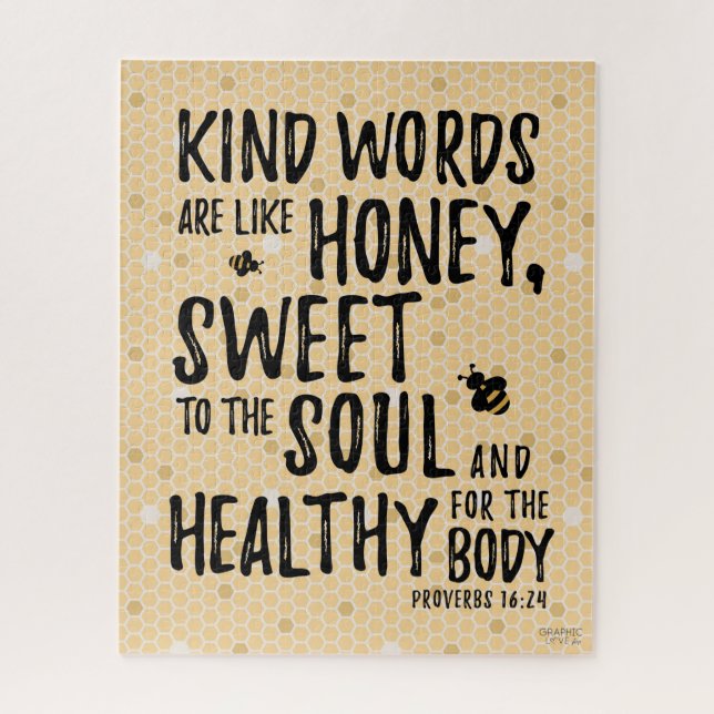 Kind Words Are Like Honey, Proverbs 16:24 - GLS Jigsaw Puzzle (Vertical)