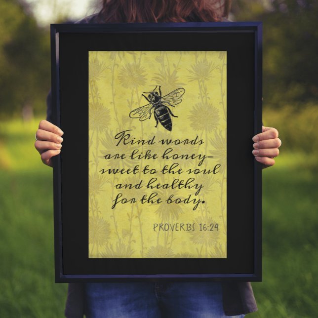 Kind Words Like Honey Proverbs Verse Poster (Creator Uploaded)