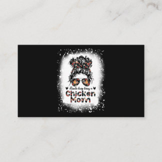 Kinda Busy Being A Chicken Mom Messy Bun Floral Ba Business Card