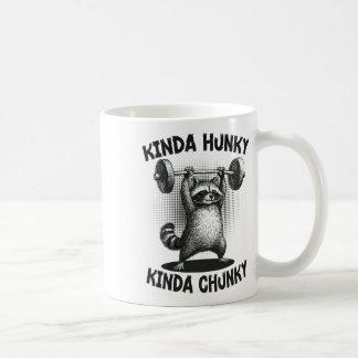 Kinda Hunky Kinda Chunky Funny Racoon Powerlifting Coffee Mug