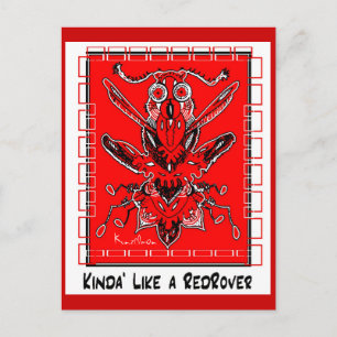 KINDA' LIKE A RED ROVER collectable TRADE Postcard