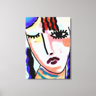 Kinda Sad Abstract Digital Portrait of a Woman Canvas Print