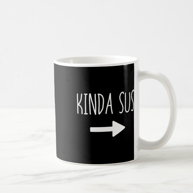Kinda Sus Arrow Gaming Meme Matching Halloween Cos Coffee Mug (Right)