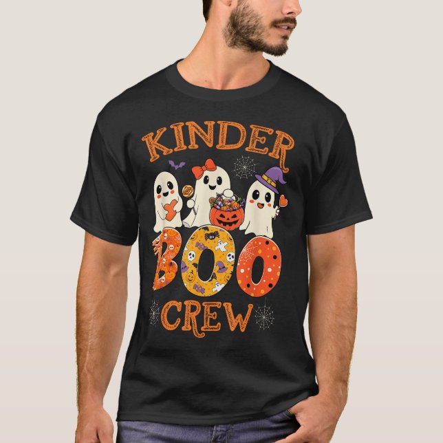Kinder Boo Crew Halloween Costume For Teacher Kids T-Shirt (Front)