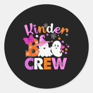 Kinder Boo Crew Kindergarten Teacher Kids Hallowee Classic Round Sticker