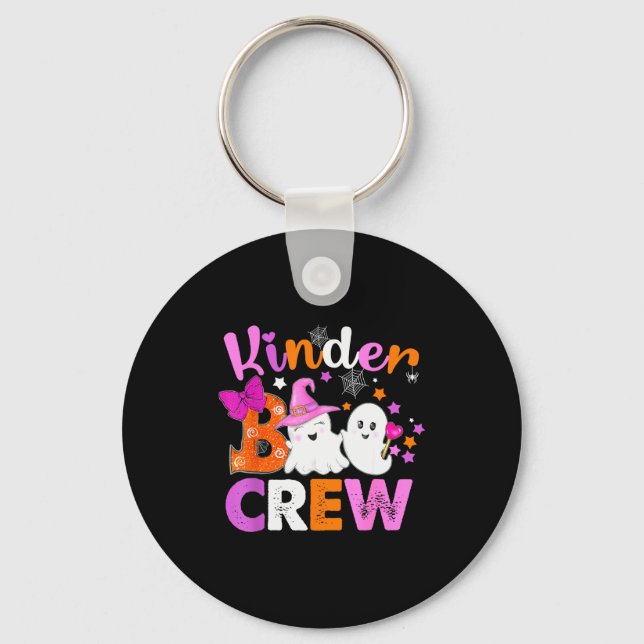 Kinder Boo Crew Kindergarten Teacher Kids Hallowee Keychain (Front)