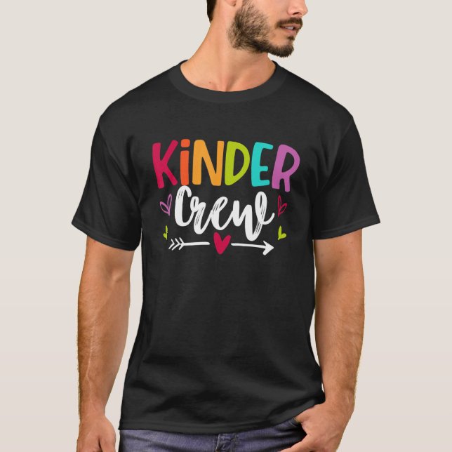 Kinder Crew 1st Day Of School Kindergarten Teacher T-Shirt (Front)