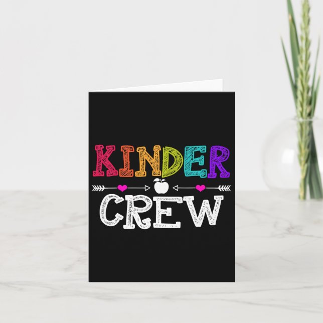 Kinder Crew Ck To School Kindergarten Teacher Stud Card (Front)