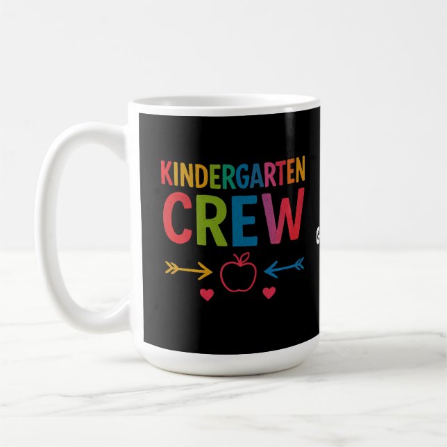 Kinder Crew Funny Kindergarten Fun Back To School Coffee Mug (Left)
