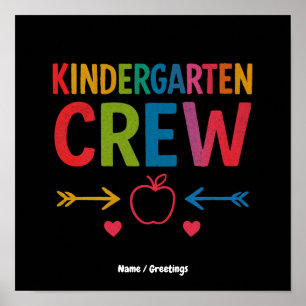 Kinder Crew Funny Kindergarten Fun Back To School Poster