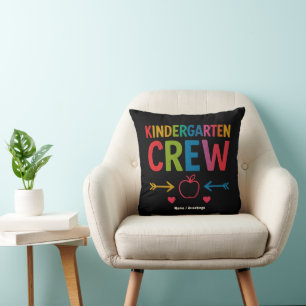 Kinder Crew Funny Kindergarten Fun Back To School Throw Pillow