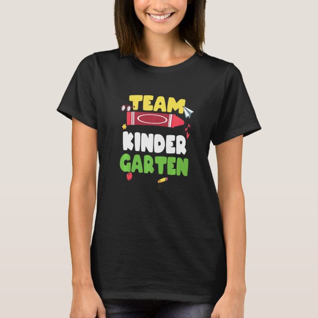 Kinder Crew  Kindergarten Teacher 1st Day Of Schoo T-Shirt (Front)