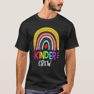 Kinder Crew Rainbow Girls Boys Teacher Back To Sch T-Shirt