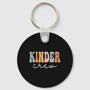 Kinder Crew Retro Groovy Vintage Happy First Day O Keychain