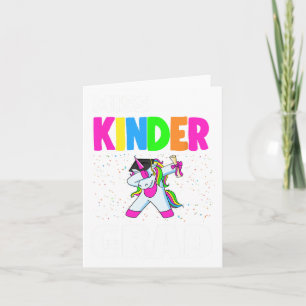 Kinder Grad Kindergarten Graduation Unicorn Card