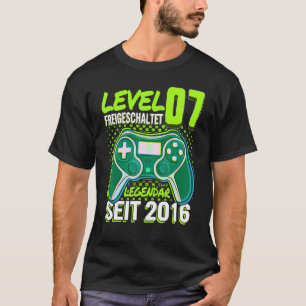 Kinder Level 07 Jahre Geburtstags Junge Gamer 2016 T-Shirt