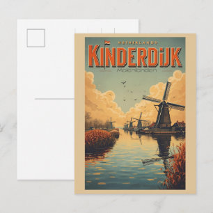 Kinderdijk Holland Netherlands WindMills gifts Postcard