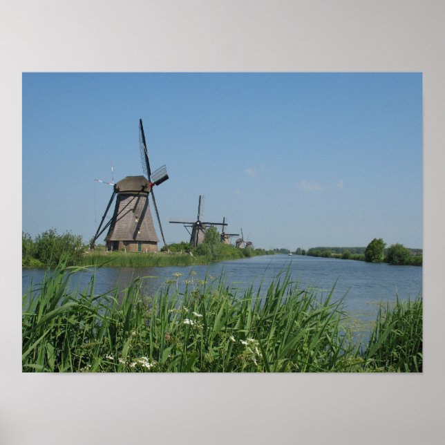 Kinderdijk Windmills Poster Print (Front)