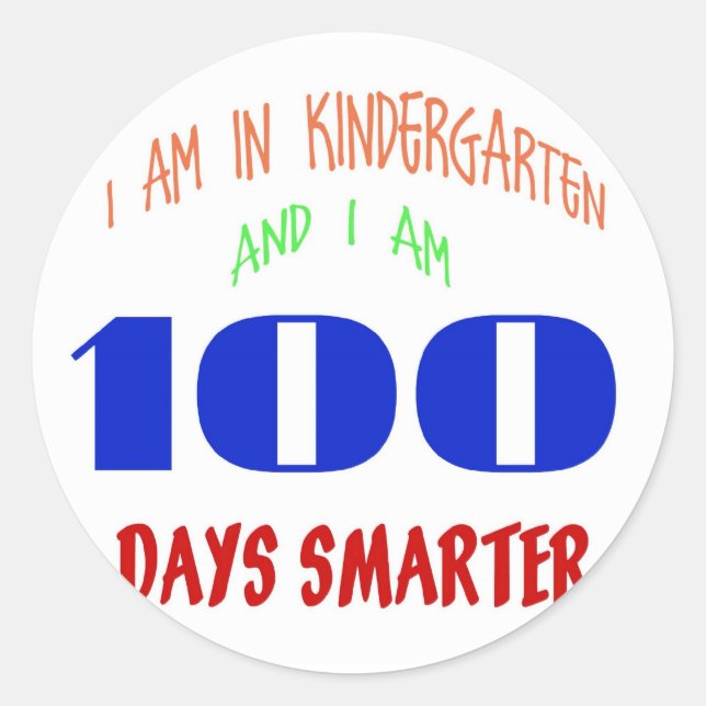 Kindergarten 100 Day Stickers (Front)