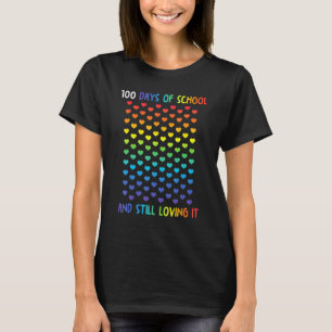 Kindergarten 100 Days Of School Hearts Teacher Kid T-Shirt