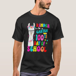 Kindergarten 100 Days Smarter No Prob Llama Teache T-Shirt