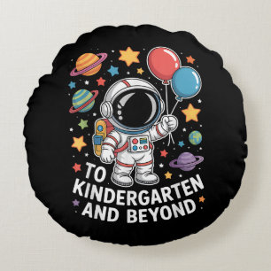 kindergarten and beyond astronaut space round pillow