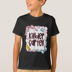 Kindergarten Back To School For Girls Pink Noteboo T-Shirt