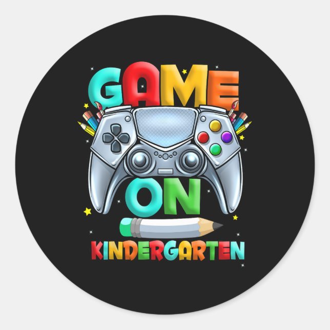Kindergarten Back To School Kids Level Kindergarte Classic Round Sticker (Front)