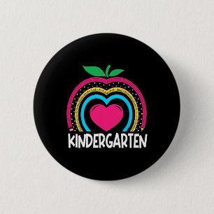 Kindergarten Boho Rainbow teacher team Kinder squa 2 Inch Round Button