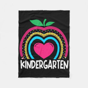 Kindergarten Boho Rainbow Teacher Team Kinder Squa Fleece Blanket