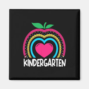 Kindergarten Boho Rainbow teacher team Kinder squa Magnet
