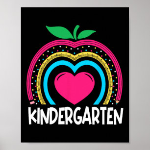 Kindergarten Boho Rainbow teacher team Kinder squa Poster
