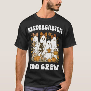Kindergarten Boo Crew Teacher Women Girl Halloween T-Shirt